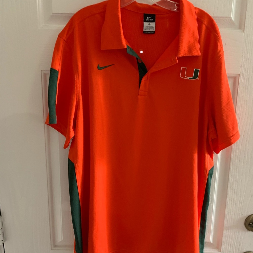 NIKE UM MIAMI HURRICANES COACHES POLO USED